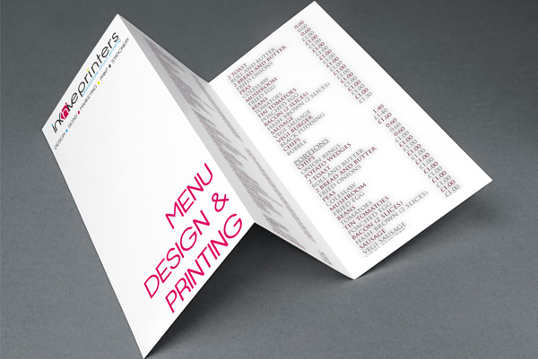 menu printing waltham cross