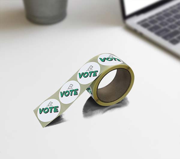 election labels on roller printing
