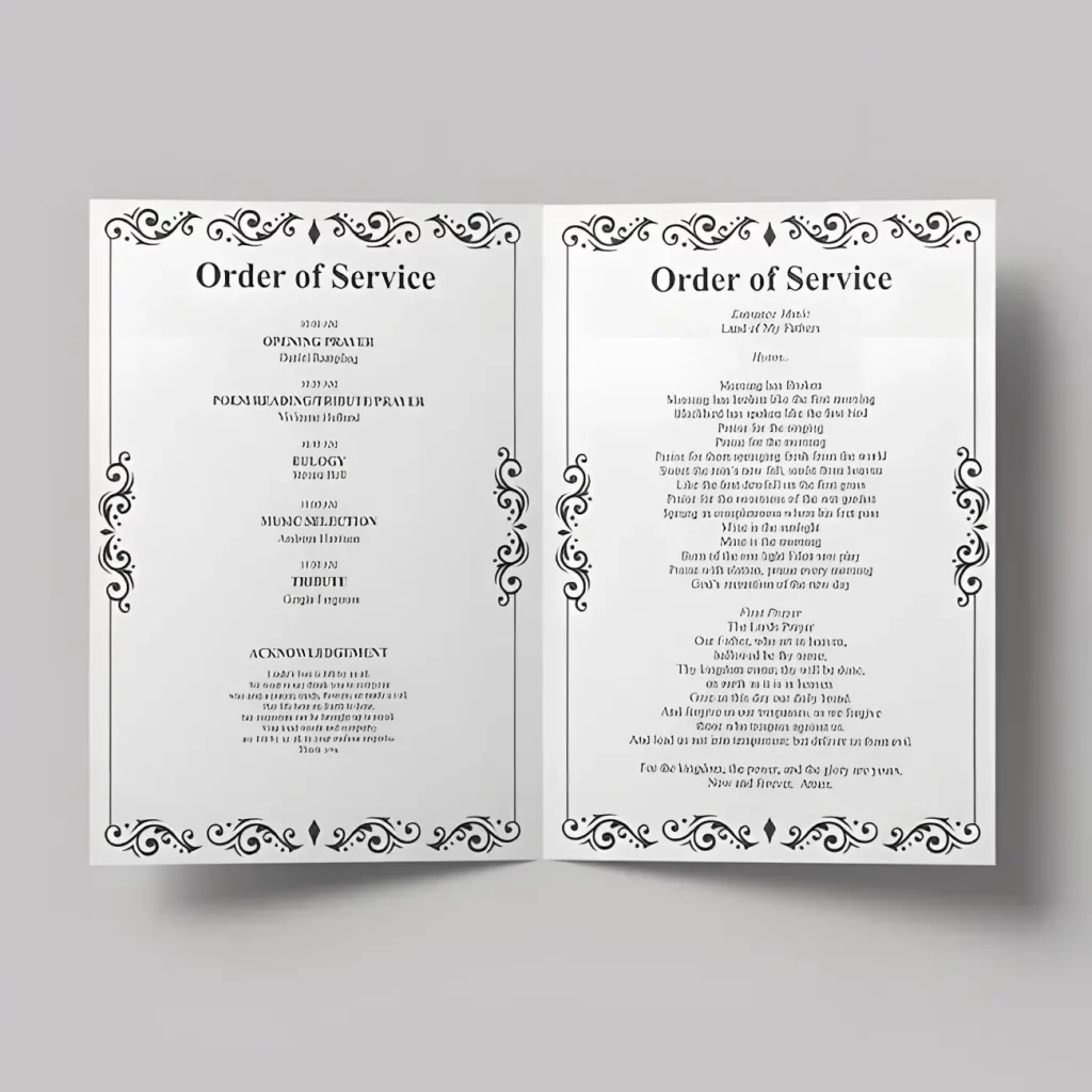 Religious Themed Funeral Order of Service - Waltham Cross - Local ...